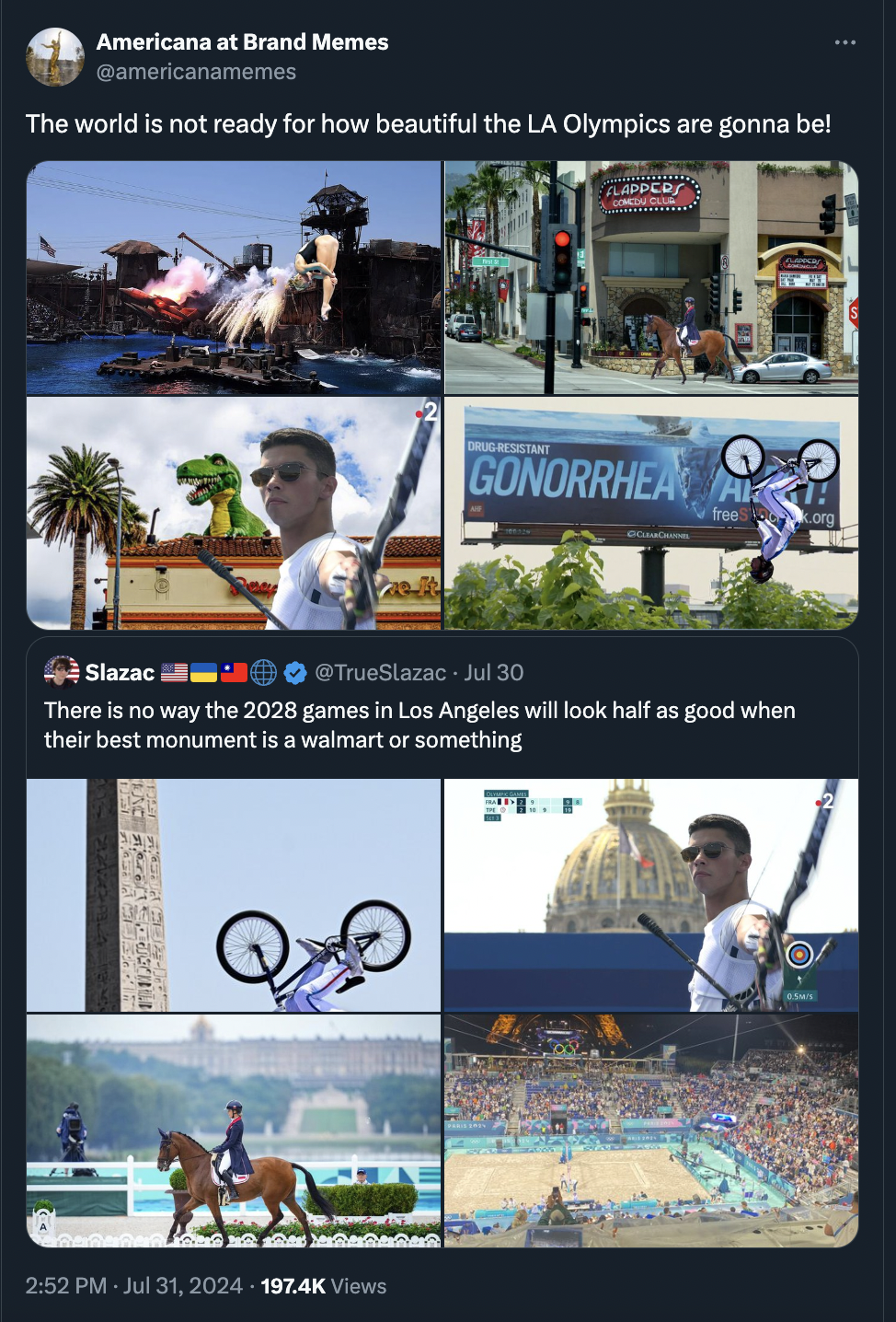 flatland bmx - Americana at Brand Memes The world is not ready for how beautiful the La Olympics are gonna be! Slazac Gonorrhea TrueSlazac Jul 30 There is no way the 2028 games in Los Angeles will look half as good when their best monument is a walmart or